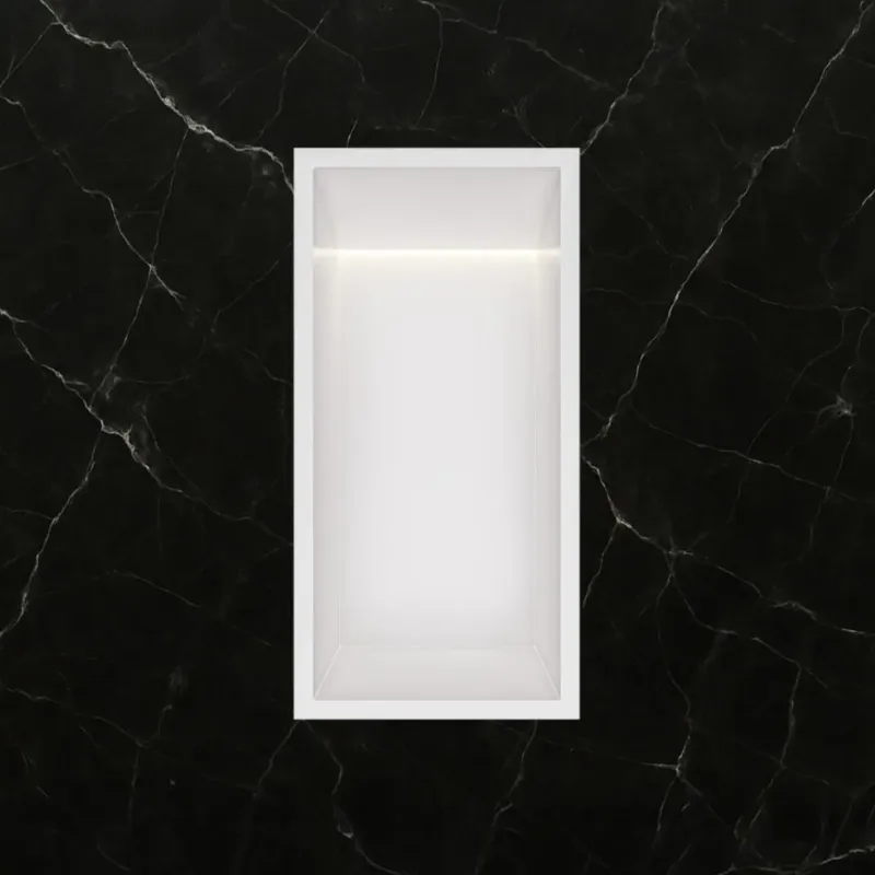 Hotbath &More inbouwnis met verlichting 30x15x10cm wit mat Actieprijs