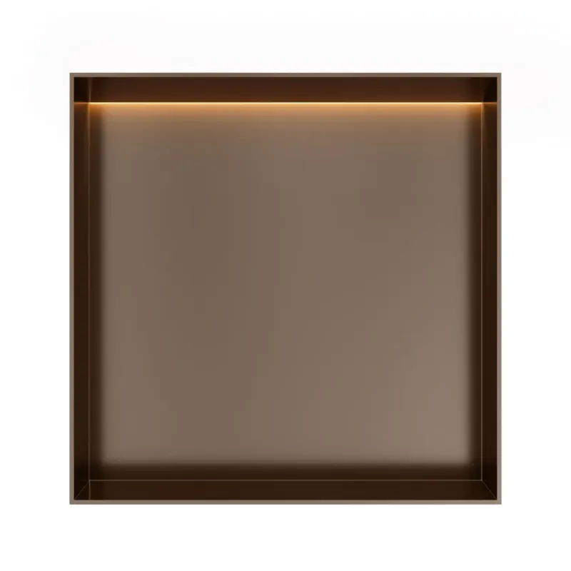 Hotbath &More frameless inbouwnis met verlichting 30x30x10cm tuscan bronze Beperkte Voorraad