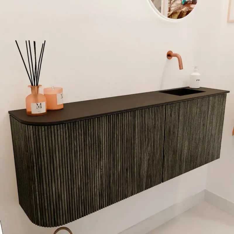 Mondiaz Joya 110cm toiletmeubel ronding links shadow met wastafel faye rechts zonder kraangat urban Favoriet