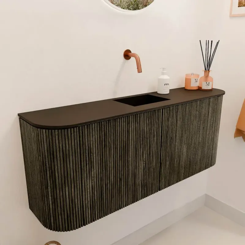 Mondiaz Joya 105cm toiletmeubel ronding links/rechts shadow met wastafel faye midden zonder kraangat urban Koop Online