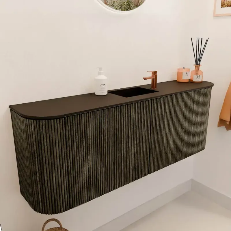 Gecertificeerd Mondiaz Joya 115cm toiletmeubel ronding links/rechts shadow met wastafel faye midden 1 kraangat urban