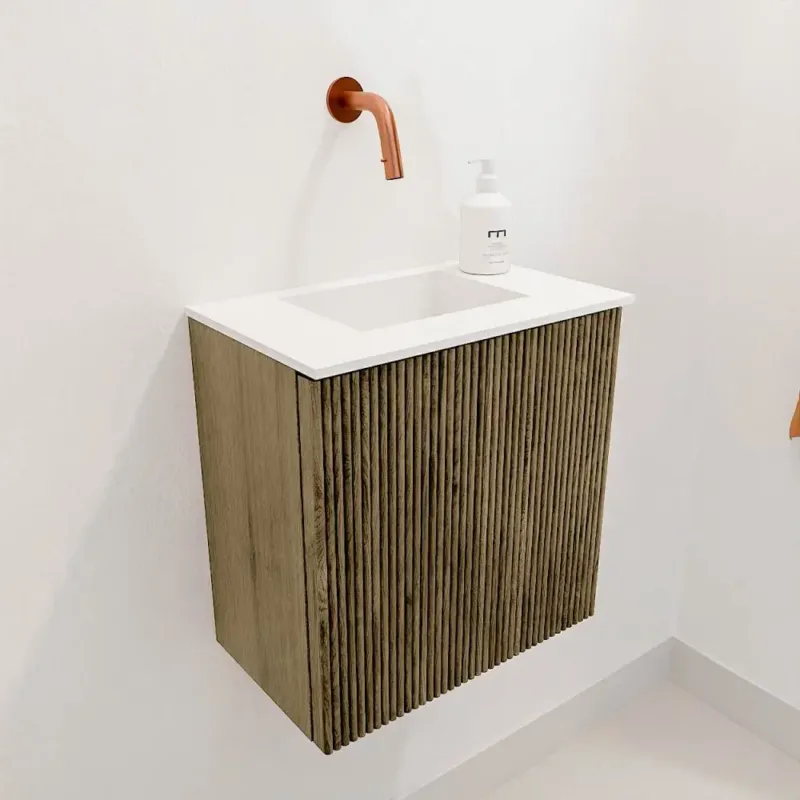 Mondiaz Joya 40cm toiletmeubel dusk met wastafel faye midden zonder kraangat talc Lage Prijs