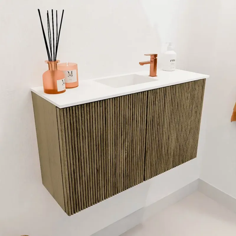 Mondiaz Joya 70cm toiletmeubel dusk met wastafel faye midden 1 kraangat talc Rechtstreeks Van De Fabrikant