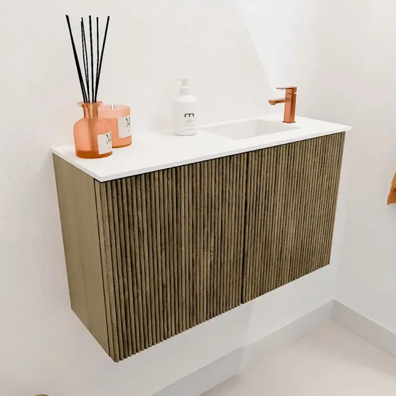 Favoriet Mondiaz Joya 70cm toiletmeubel dusk met wastafel faye rechts 1 kraangat talc
