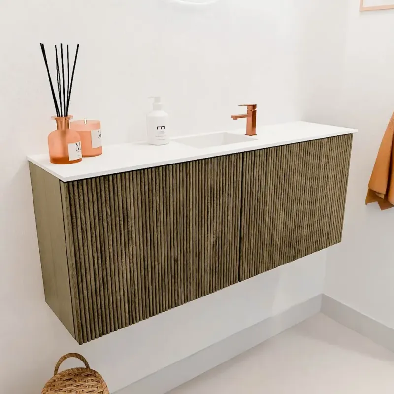Lage Prijs Mondiaz Joya 100cm toiletmeubel dusk met wastafel faye midden 1 kraangat talc