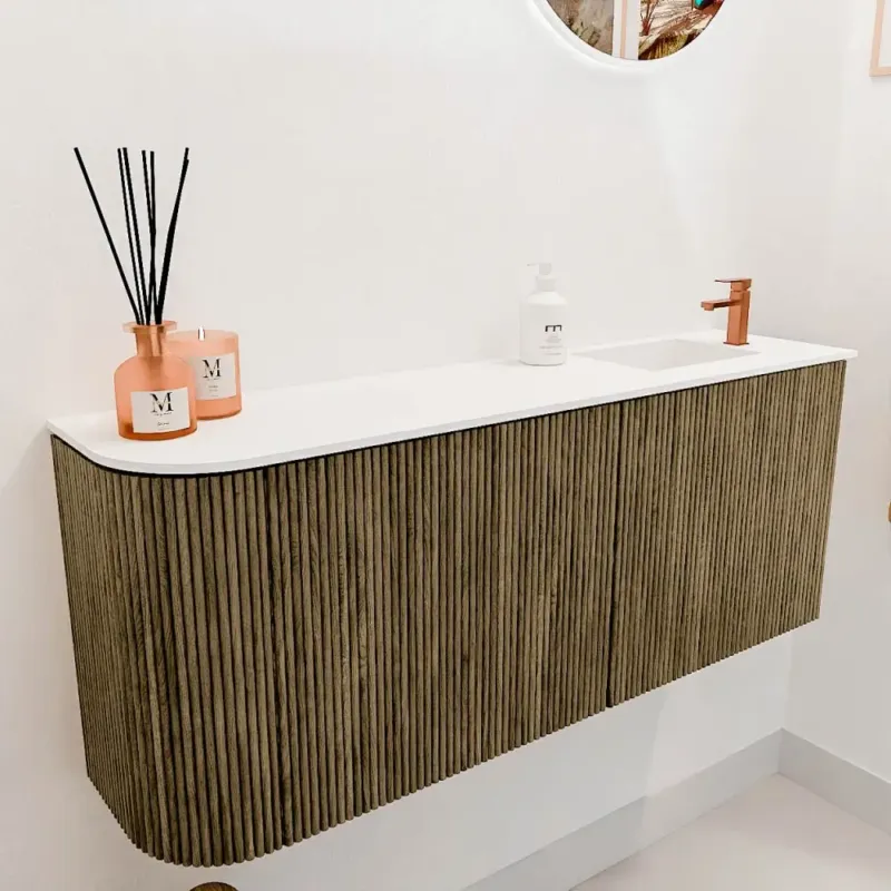 Veilige Betaling Mondiaz Joya 100cm toiletmeubel ronding links dusk met wastafel faye rechts 1 kraangat talc