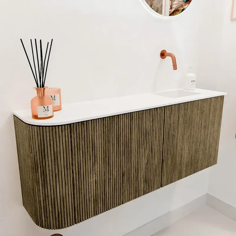 Koop Online Mondiaz Joya 100cm toiletmeubel ronding links dusk met wastafel faye rechts zonder kraangat talc