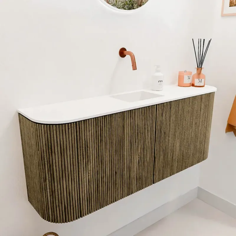 Voordeelprijs Mondiaz Joya 105cm toiletmeubel ronding links/rechts dusk met wastafel faye midden zonder kraangat talc