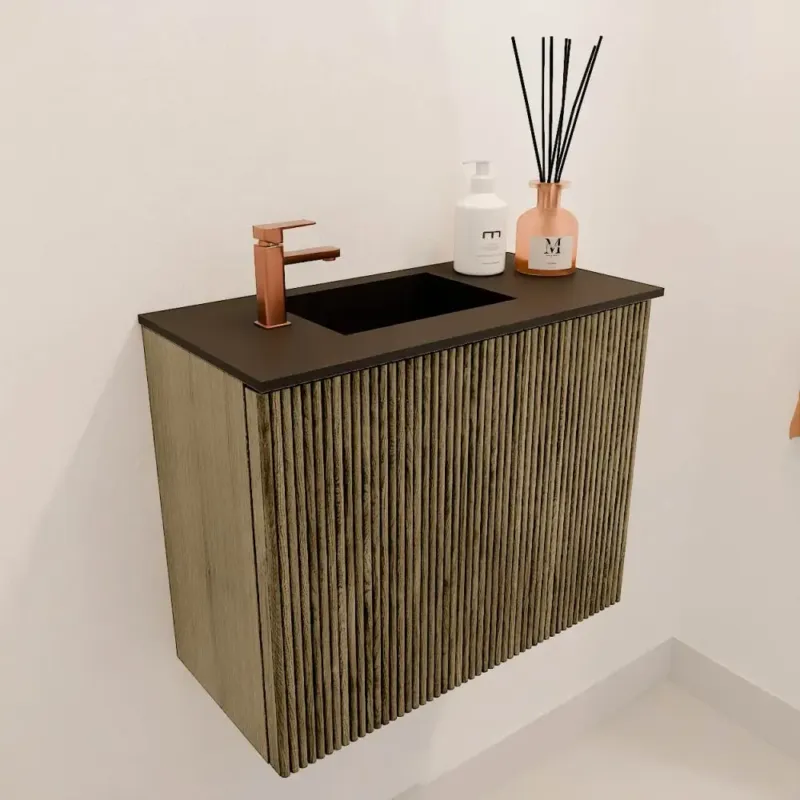 Finale Uitverkoop Mondiaz Joya 50cm toiletmeubel dusk met wastafel faye links 1 kraangat urban