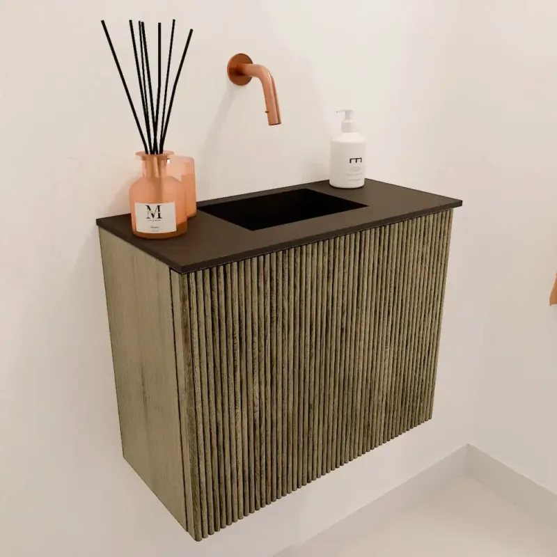 Mondiaz Joya 50cm toiletmeubel dusk met wastafel faye midden zonder kraangat urban Betaalbaar