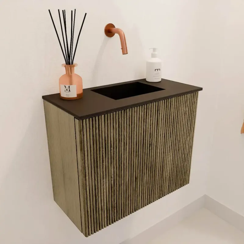 Mondiaz Joya 50cm toiletmeubel dusk met wastafel faye rechts zonder kraangat urban Bestseller