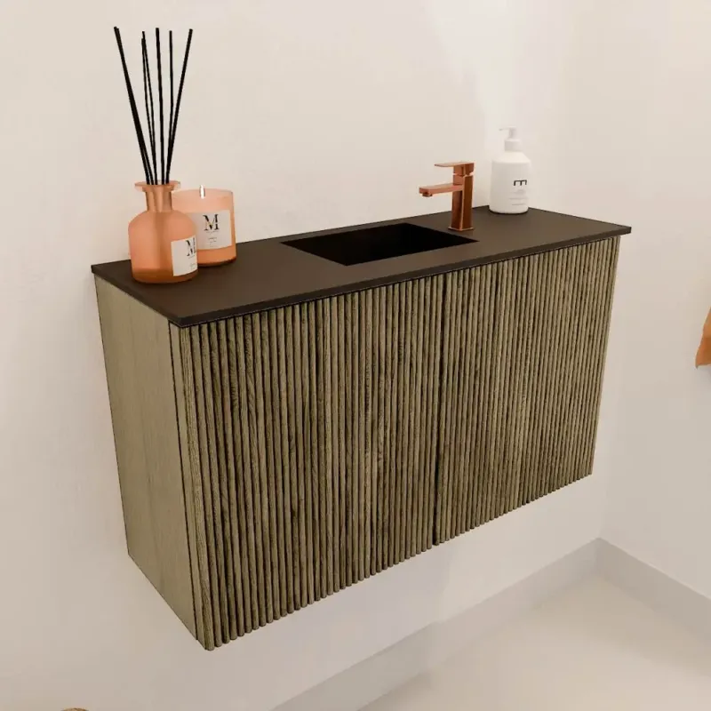Mondiaz Joya 70cm toiletmeubel dusk met wastafel faye midden 1 kraangat urban Flitsaanbieding