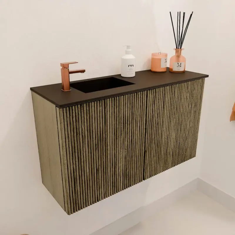 Mondiaz Joya 70cm toiletmeubel dusk met wastafel faye links 1 kraangat urban Alleen Vandaag