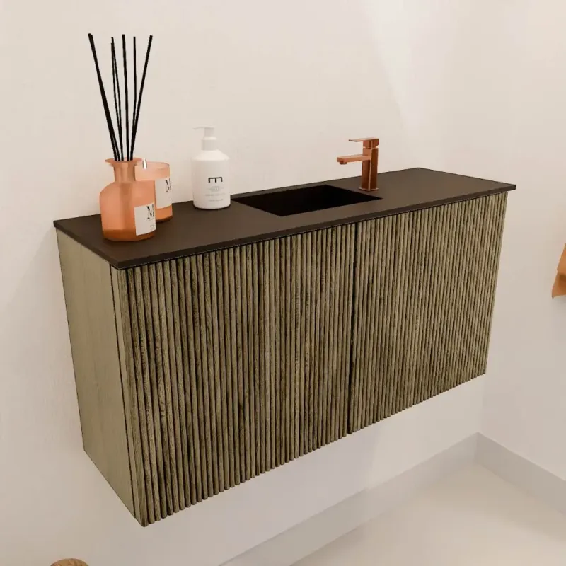 Hete Deal Mondiaz Joya 80cm toiletmeubel dusk met wastafel faye midden 1 kraangat urban