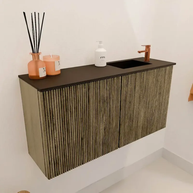 Voordeelprijs Mondiaz Joya 80cm toiletmeubel dusk met wastafel faye rechts 1 kraangat urban