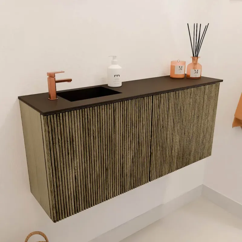 Express Levering Mondiaz Joya 90cm toiletmeubel dusk met wastafel faye links 1 kraangat urban