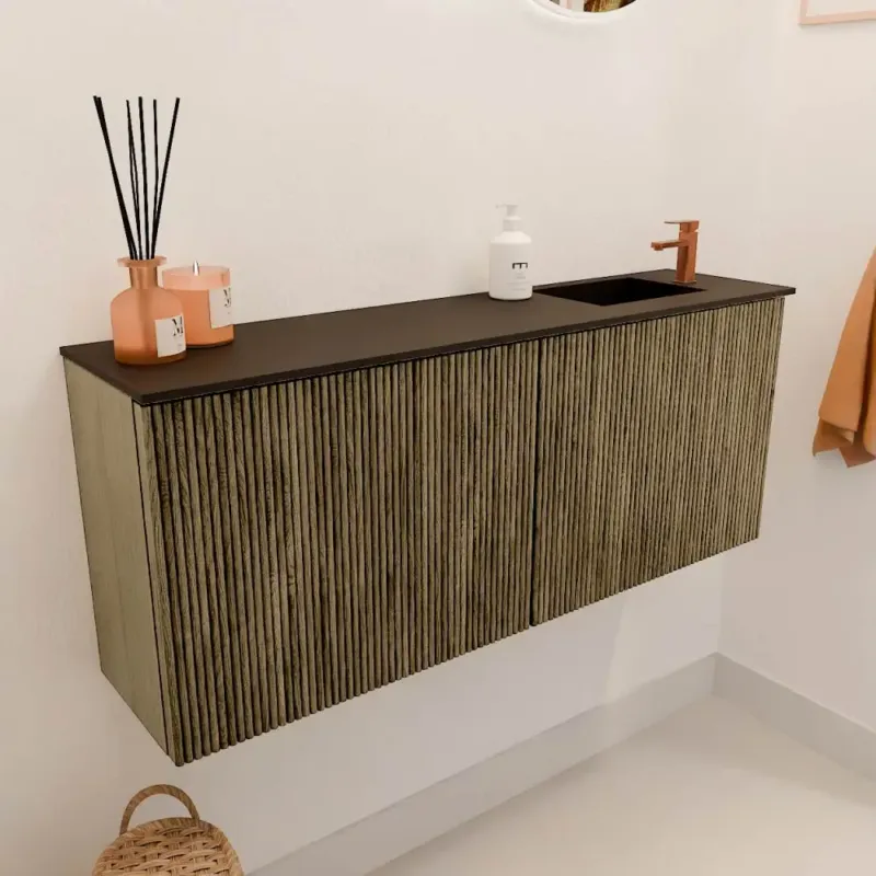 Beperkte Voorraad Mondiaz Joya 100cm toiletmeubel dusk met wastafel faye rechts 1 kraangat urban