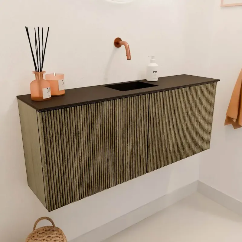 Betrouwbaar Mondiaz Joya 100cm toiletmeubel dusk met wastafel faye midden zonder kraangat urban