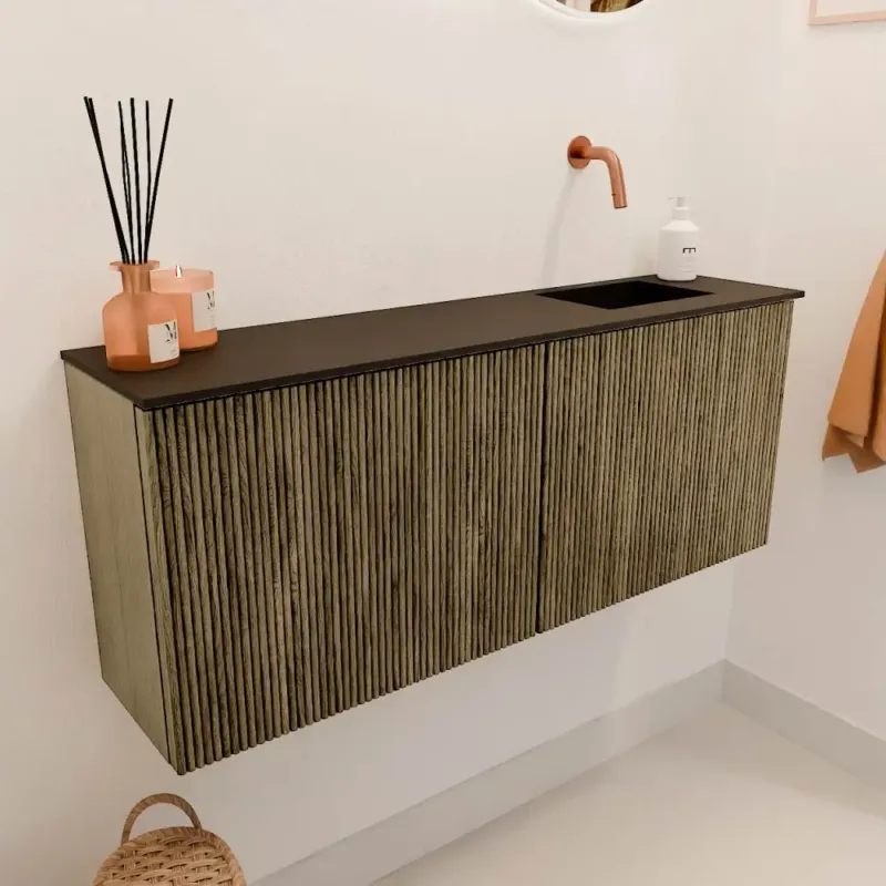 Mondiaz Joya 100cm toiletmeubel dusk met wastafel faye rechts zonder kraangat urban Voordeelprijs