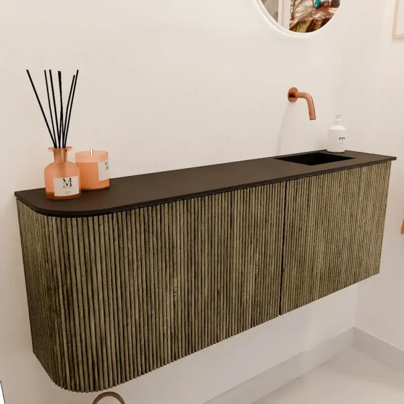 Mondiaz Joya 110cm toiletmeubel ronding links dusk met wastafel faye rechts zonder kraangat urban Betaalbaar