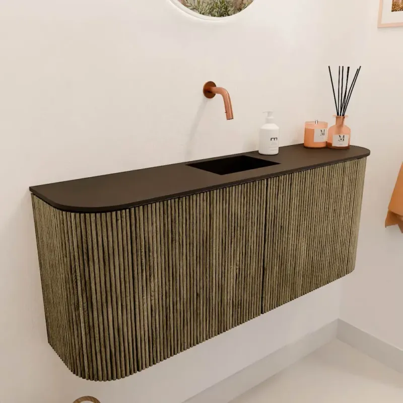 Mondiaz Joya 105cm toiletmeubel ronding links/rechts dusk met wastafel faye midden zonder kraangat urban Hoge Kwaliteit