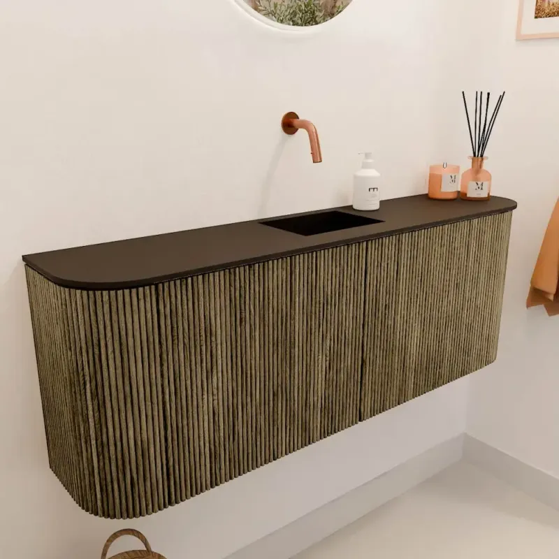 Mondiaz Joya 115cm toiletmeubel ronding links/rechts dusk met wastafel faye midden zonder kraangat urban Goedkoop
