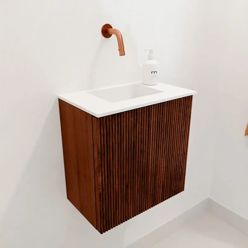 Favoriet Mondiaz Joya 40cm toiletmeubel ruby met wastafel faye midden zonder kraangat talc