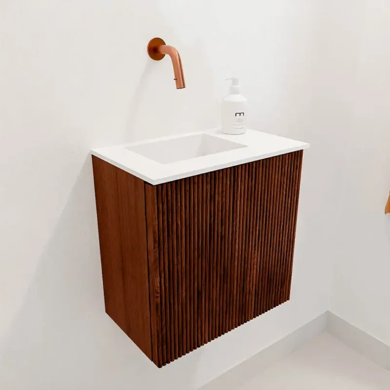 Favoriet Mondiaz Joya 40cm toiletmeubel ruby met wastafel faye links zonder kraangat talc