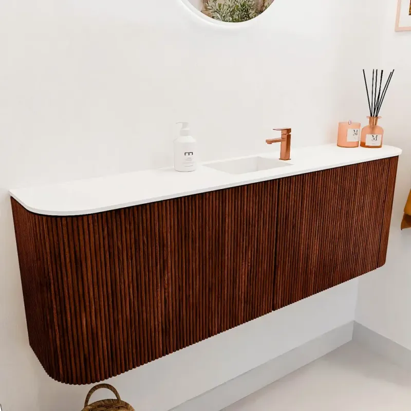 Mondiaz Joya 125cm toiletmeubel ronding links/rechts ruby met wastafel faye midden 1 kraangat talc Favoriet