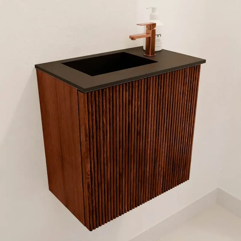 Mondiaz Joya 40cm toiletmeubel ruby met wastafel faye links 1 kraangat urban Betaalbaar