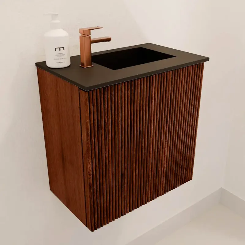Goedkoop Mondiaz Joya 40cm toiletmeubel ruby met wastafel faye rechts 1 kraangat urban