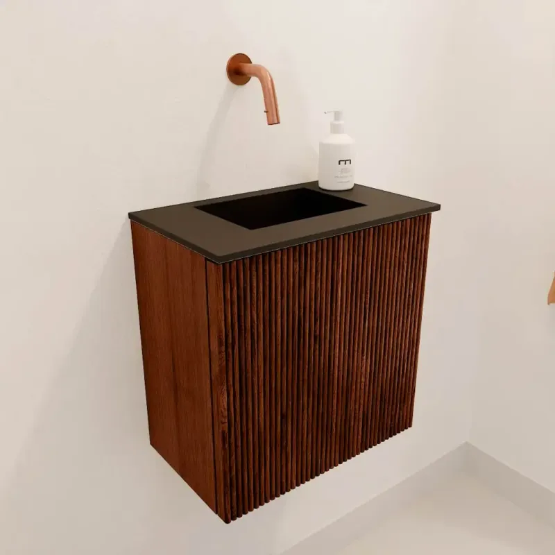 Mondiaz Joya 40cm toiletmeubel ruby met wastafel faye midden zonder kraangat urban Uitverkoop
