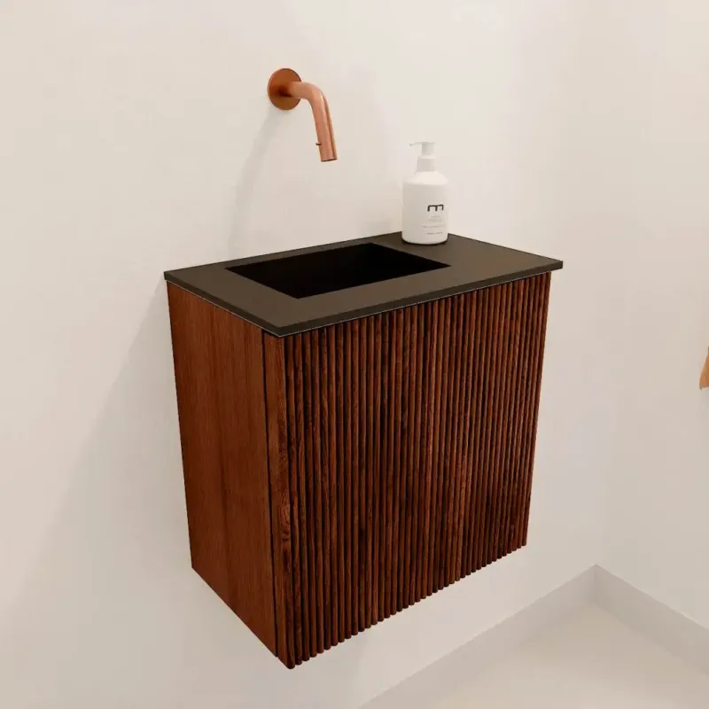Mondiaz Joya 40cm toiletmeubel ruby met wastafel faye links zonder kraangat urban Betaalbaar
