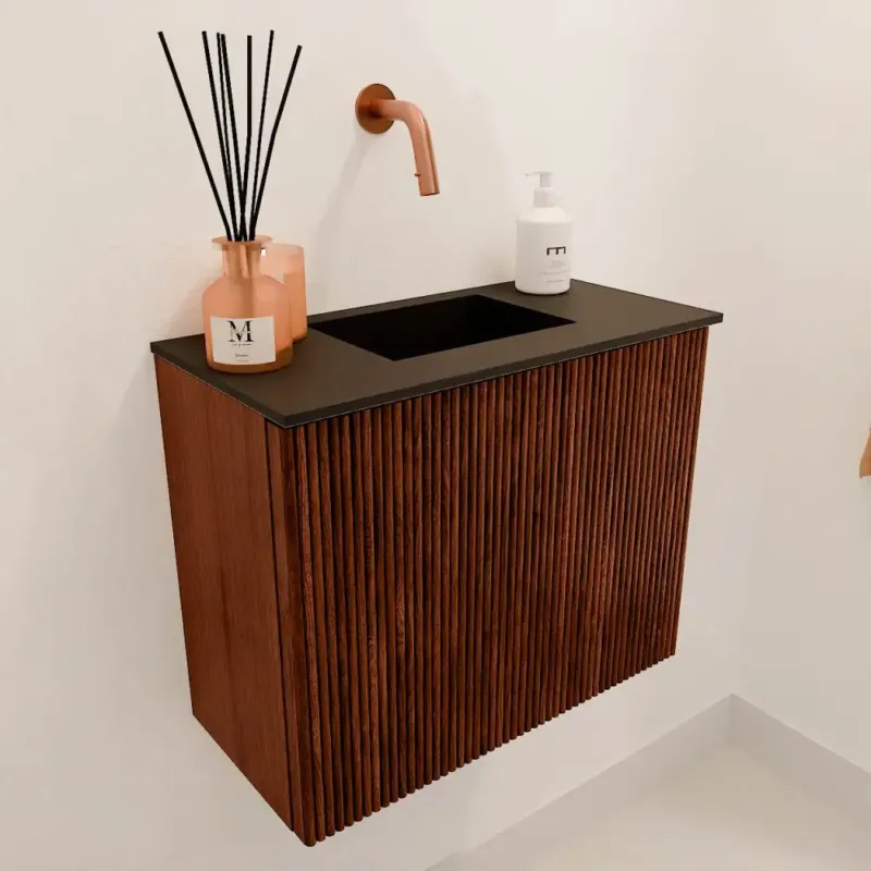 Direct Beschikbaar Mondiaz Joya 50cm toiletmeubel ruby met wastafel faye midden zonder kraangat urban