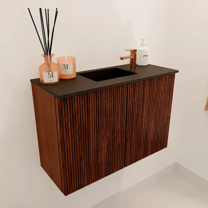 Mondiaz Joya 60cm toiletmeubel ruby met wastafel faye midden 1 kraangat urban Speciale Aanbieding