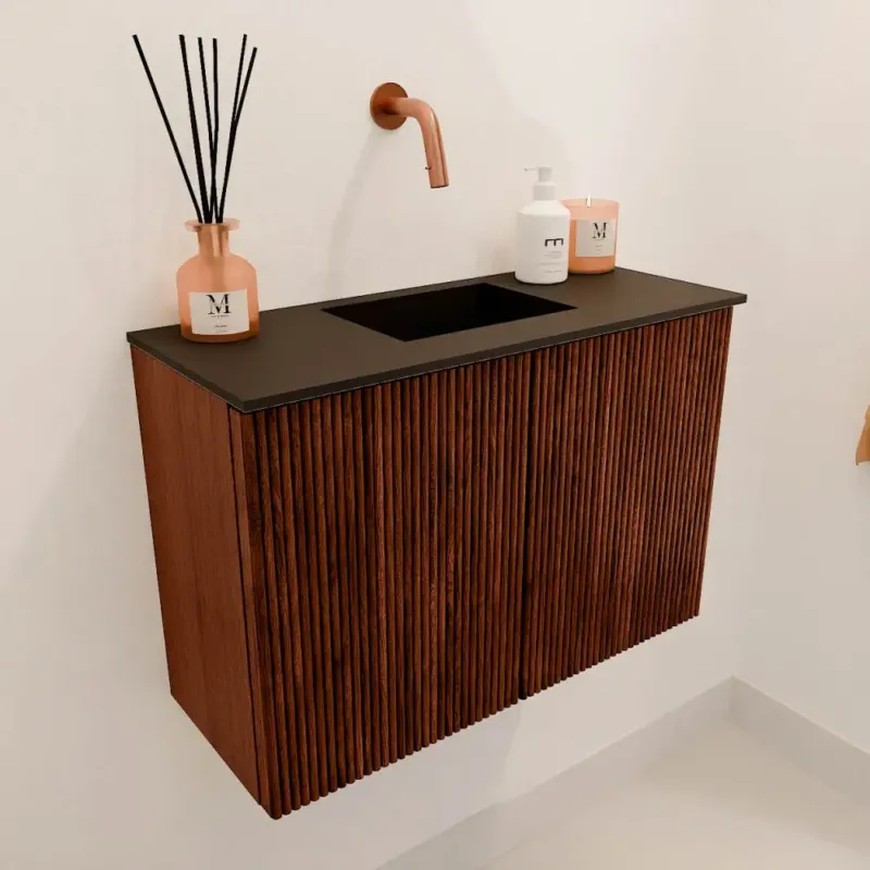 Veilige Betaling Mondiaz Joya 60cm toiletmeubel ruby met wastafel faye midden zonder kraangat urban