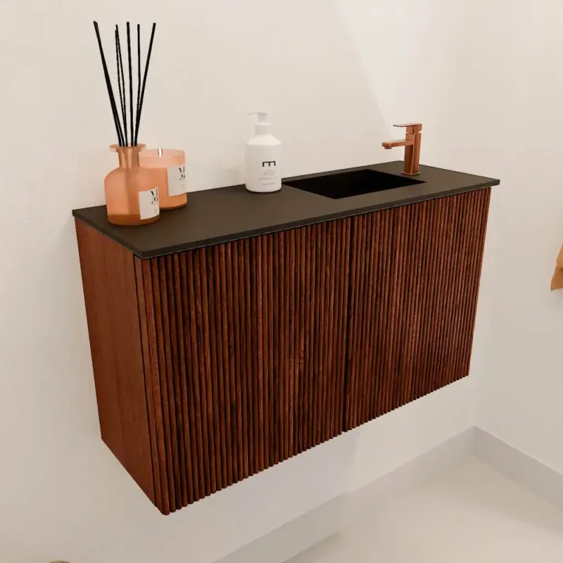 Mondiaz Joya 70cm toiletmeubel ruby met wastafel faye rechts 1 kraangat urban Hete Deal