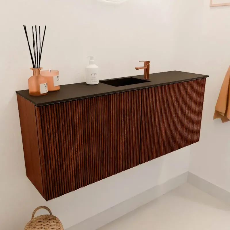 Mondiaz Joya 100cm toiletmeubel ruby met wastafel faye midden 1 kraangat urban Op = Op