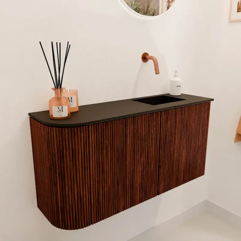Mondiaz Joya 80cm toiletmeubel ronding links ruby met wastafel faye rechts zonder kraangat urban Rechtstreeks Van De Fabrikant