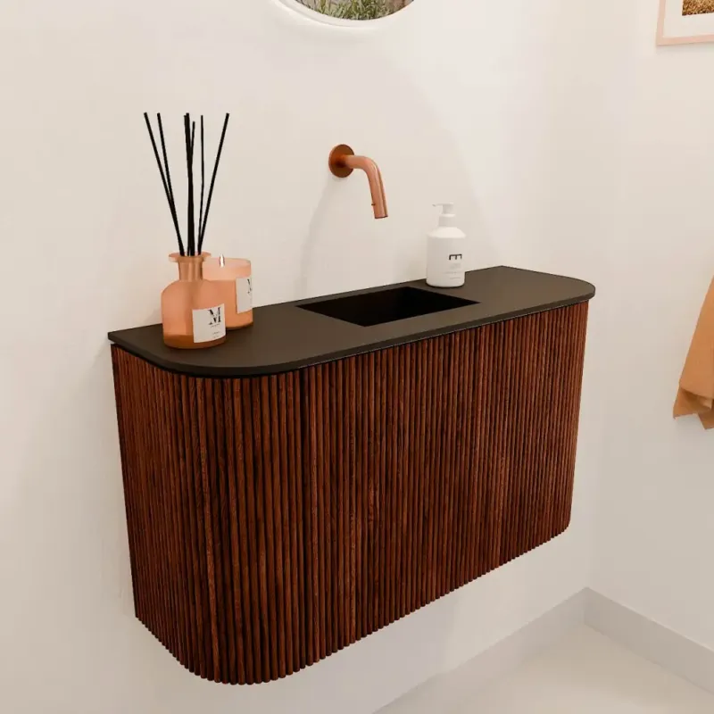 Mondiaz Joya 75cm toiletmeubel ronding links/rechts ruby met wastafel faye midden zonder kraangat urban Favoriet