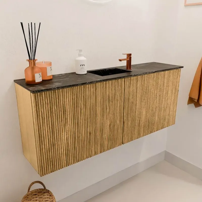 Mondiaz Joya DLux 100cm toiletmeubel oak met wastafel faye midden 1 kraangat lava Express Levering