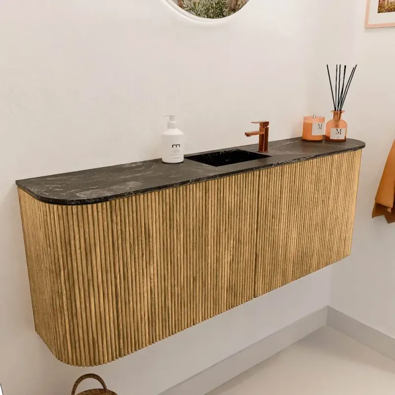 Veilige Betaling Mondiaz Joya DLux 115cm toiletmeubel ronding links/rechts oak met wastafel faye midden 1 kraangat lava