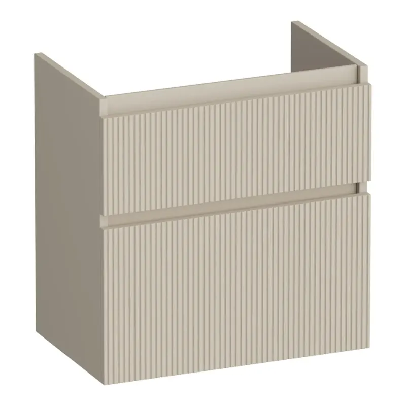 Tijdelijk Beschikbaar Brauer Delight Wavy onderkast ondiep 60cm met 2 softclose lades beige mat