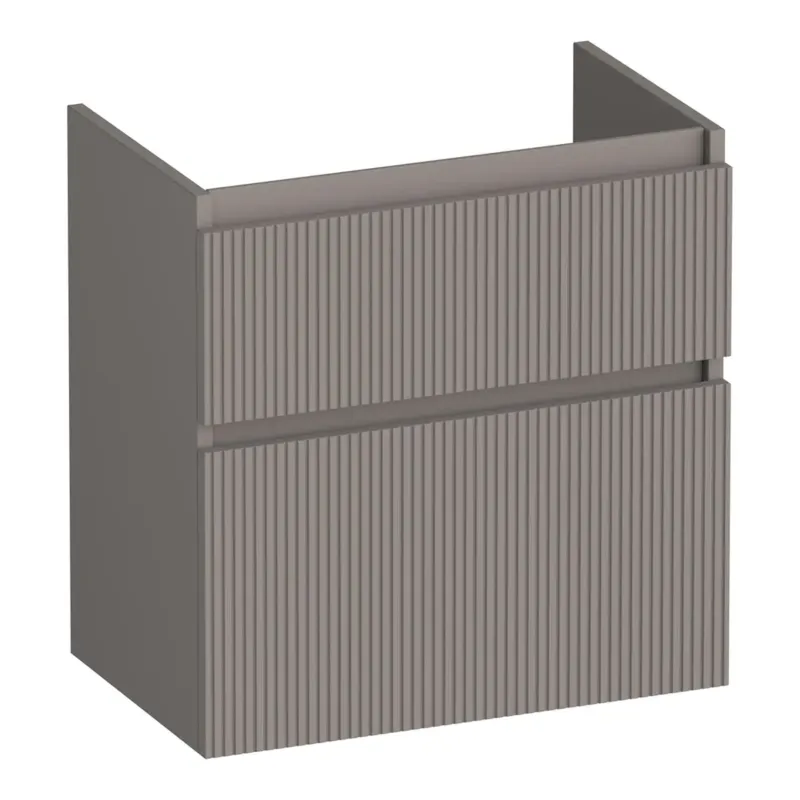 Uitverkoop Brauer Delight Wavy onderkast ondiep 60cm met 2 softclose lades taupe mat