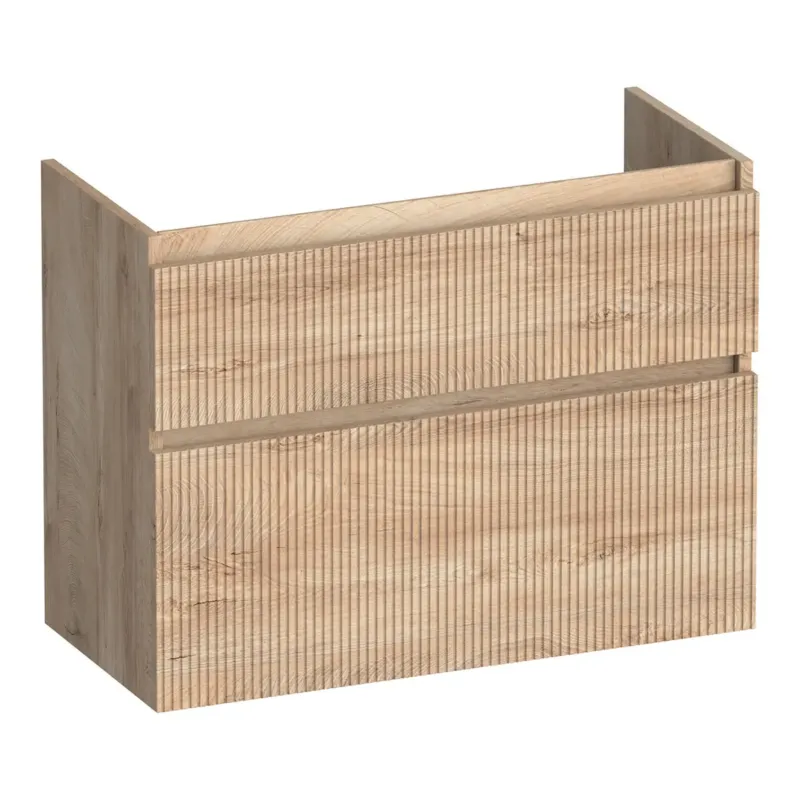 Weekendaanbieding Brauer Delight Wavy onderkast ondiep 80cm met 2 softclose lades forest wheat