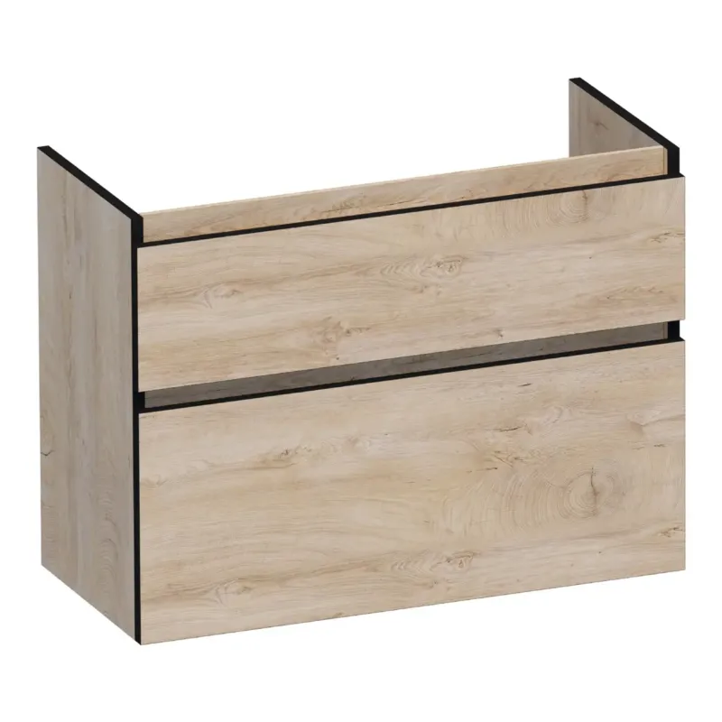 Nu Kopen Brauer Delight Edge onderkast ondiep 80cm met 2 softclose lades forest wheat