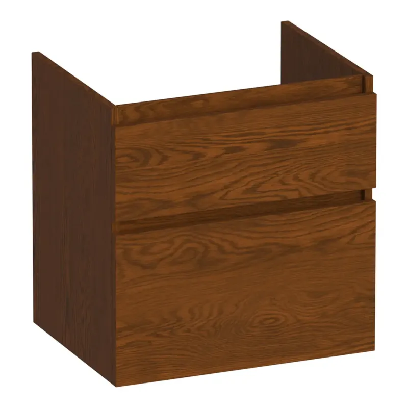 Lage Kosten Brauer Delight onderkast 60cm met 2 softclose lades lamellen eiken bruin