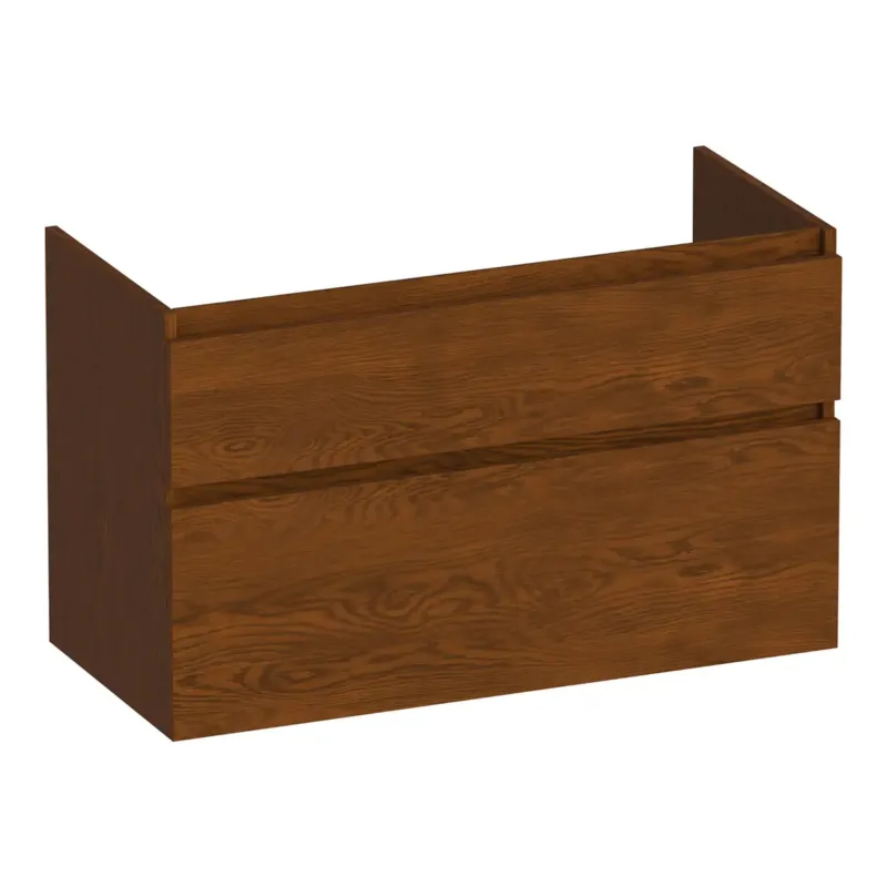 Voordeelprijs Brauer Delight onderkast 100cm met 2 softclose lades lamellen eiken bruin