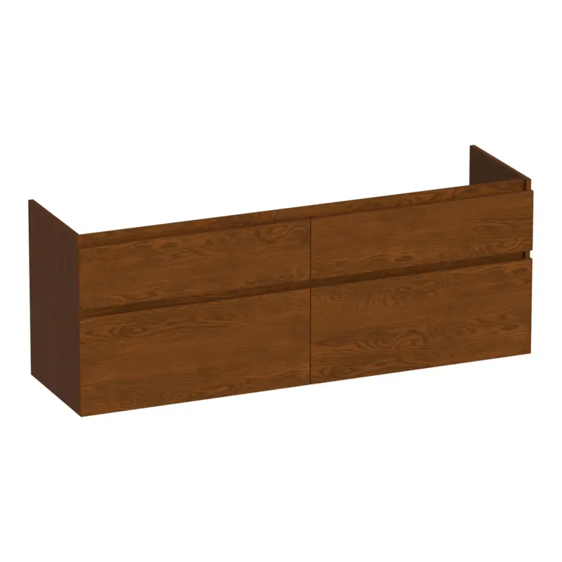 Shop Nu Brauer Delight onderkast 140cm met 4 softclose lades lamellen eiken bruin