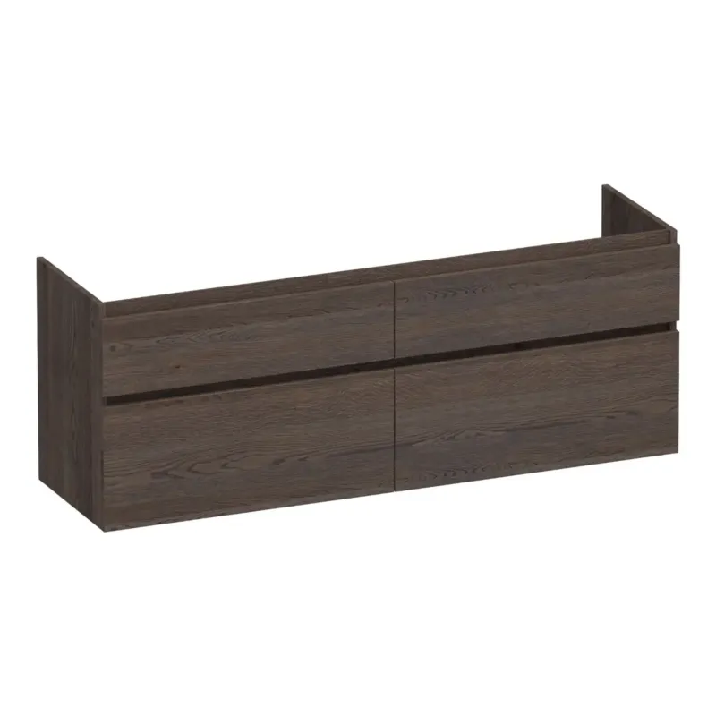 Weekendaanbieding Brauer Delight onderkast 160cm met 4 softclose lades lamellen eiken zwart